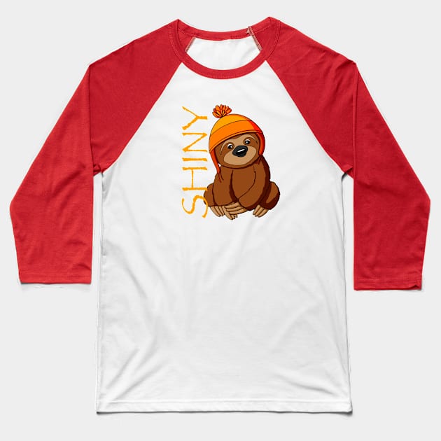 Shiny Firefly Sloth Baseball T-Shirt by Alisha Ober Designs